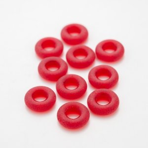 画像1: グラスリング 10mm ルビーマット