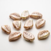 リーヴズ 9×14mm CW.グリーンラスター Bead Art ビーズアート39号 使用パーツ 