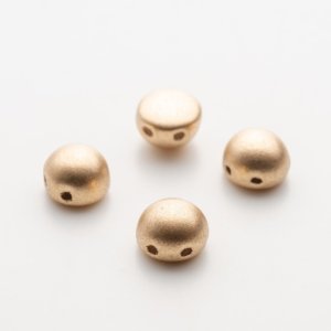 画像1: 2ホールカボション 6mm アズテック ゴールド（25 / 100個）