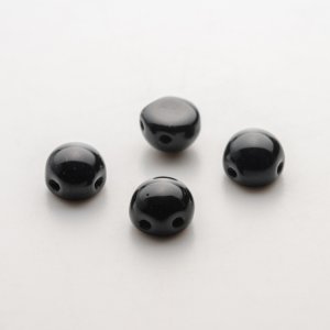 画像1: 2ホールカボション 6mm ジェット（25 / 100個）