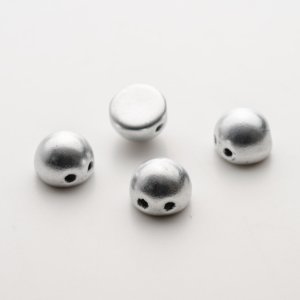 画像1: 2ホールカボション 7mm マット メタリックシルバー