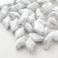 ジェムデュオ シルバースプラッシュ 8x5mm チョークホワイト（約10/100g）