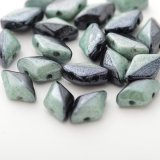 ジェムデュオデュエット 8x5mm BK/WH グリーンラスター（約10/100g）