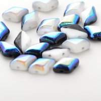 ジェムデュオデュエット 8x5mm BK/WH オーロラ（約10/100g）