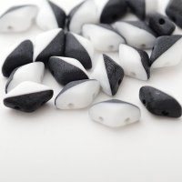 ジェムデュオデュエット 8x5mm BK/WH マット（約10/100g）