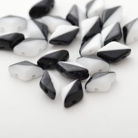 ジェムデュオデュエット 8x5mm ブラック/ホワイト（約10/100g）