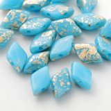 ジェムデュオ ゴールド スプラッシュ 8x5mm ターコイズブルー（約10/100g）