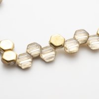 ハニカム 6mm クリスタル・アンバー 30個