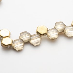 画像1: ハニカム 6mm クリスタル・アンバー 30個
