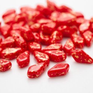 画像1: カイト  9×5mm ゴールドスプラッシュ レッド