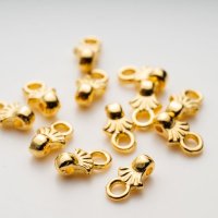 【シンバルシリーズ】シェル形エンドパーツ ピロス ゴールド 4.2X6.7mm（24Kメッキ・4/24個）