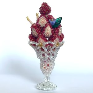 画像1: 苺パフェ*Strawberry parfait by  LeaLea beads 古田由美