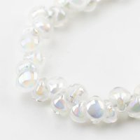 【5粒】ティアドロップビーズ ラスター 【Snow White】