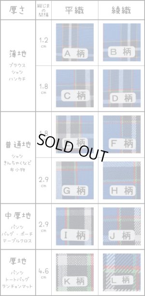 画像5: 【先染綾織・薄地】神戸タータン播州織コットン D柄・薄ツイル 【1m単位】※お取り寄せ