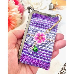 画像4: お花の根付☆金桜銀桜(ピンク/ブルー) by フロリッサ 西冨士絵