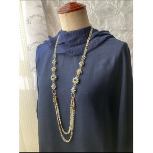 画像2: 【再入荷！】ロングマガ玉フラワーのロングネックレス by 山本紀美代