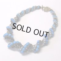 ラージターコイズのネッティングチューブネックレス by 三島累意