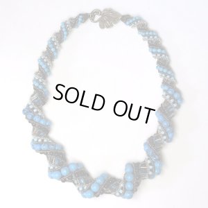 画像2: ラージターコイズのネッティングチューブネックレス by 三島累意