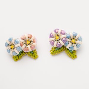 画像1: 【Bead Art37号掲載！】あさがお(ブルー×ピンク)  by 梅村里美【再入荷！】