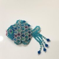 【再入荷！】【Bead Art37号掲載！】ブルーフィッシュ by 加藤保子
