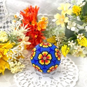 画像1: 【Bead Art 特別号「はじめて作るビーズボール」掲載！】南国の花 by フロリッサ 西冨士絵