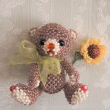 【再入荷！】あみぐるみのテディベアRobin君*ひまわり by  LeaLea beads 古田由美