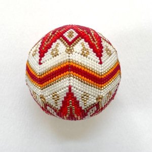 画像5: 【Bead Art 特別号「はじめて作るビーズボール」一部掲載!】おおきいてまり☆二つ菊 by フロリッサ 西冨士絵