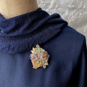 画像2: 【再入荷！】ビオラのバスケット・ブローチ&ネックレス by 山本紀美代