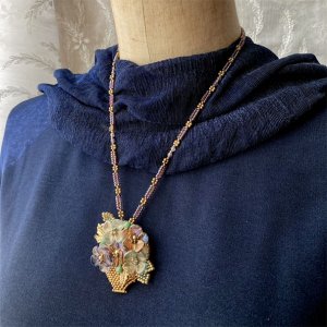 画像3: 【再入荷！】ビオラのバスケット・ブローチ&ネックレス by 山本紀美代