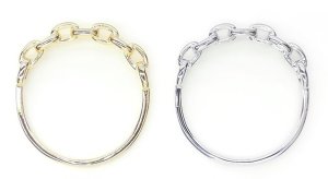 画像1: チェーン型リング(12号サイズ) 　1個入【高品質パーツ】