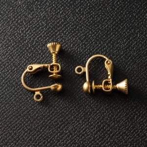 画像6: イヤリング ネジバネ玉ブラ同色5ペア【高品質パーツ】