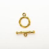トグルクラスプ ゴールドメッキ スリーライン
