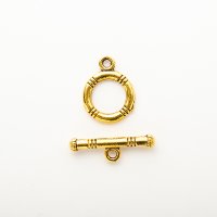 トグルクラスプ ゴールドメッキ スリーライン