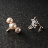 SILVER イヤーカフ パール3連用 バネ 直結（芯立・皿付） シリコン付き 