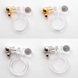 樹脂製ノンホールピアス同色2ペア（カン付3mmボール）【高品質パーツ】