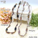 ペヨーテ ウェーブロール ネックレス【ダークパープル】【ピンクグレー】by アトリエ美樹