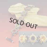 スターフラワー ガーランド ブレスレット Gold ＆Plum