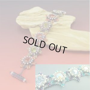 画像1: スターフラワー ガーランド ブレスレット Grey, Plum ＆Teal