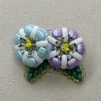 再入荷！【Bead Art37号掲載！】あさがお(新バージョン・ブルー×パープル ) by 梅村里美