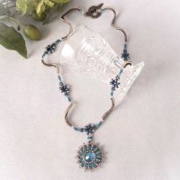 アズールブルーラウンドネックレス by 松本麻紀子