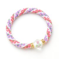 【Bead Art 24号掲載】基本のチューブクロッシェ 紫陽花カラーの花束【1段8目】 by フロリッサ 西冨士絵