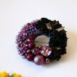 【再入荷！】ビーズ刺繍で作るリースブローチ「ハロウィン」 by 柴垣千栄