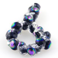 【現品限り】【5粒】ティアドロップビーズ メタリック 【Electric Plum】