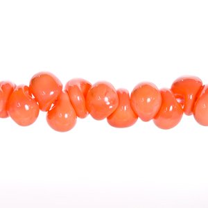 画像1: 【5粒】ティアドロップビーズ 【Orange Gerbera】