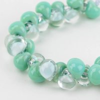 【5粒】ティアドロップビーズ 【Seafoam Mint】