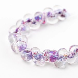画像1: 【5粒】ティアドロップビーズ 【Lilac Stardust】