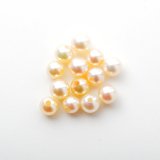 【片穴】【上質】アコヤ真珠（ラウンド / イエロー / 4mm UP）１個