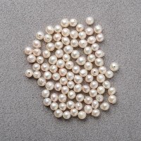 現品限り【両穴】アコヤ真珠（セミラウンド / ホワイト / 3.5mm UP）1個〜