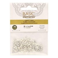 メッキ つぶし玉 3 x 2mm 20個入り /100個入り（シルバー）