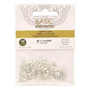 画像1: メッキ つぶし玉 3 x 2mm 10個入り /100個入り(シルバー)